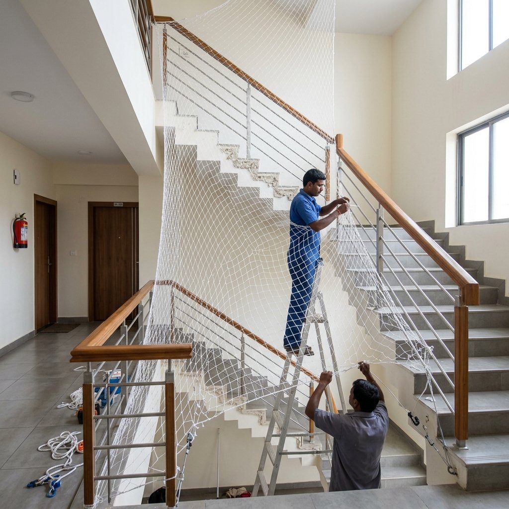 Staircase Safety Nets Bengaluru - Varahi Safety Nets